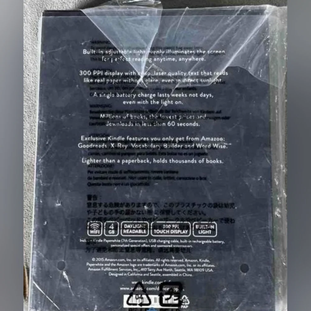 Brand New Amazon Kindle Paperwhite (7th Gen) 4GB, Wi-Fi, 7in